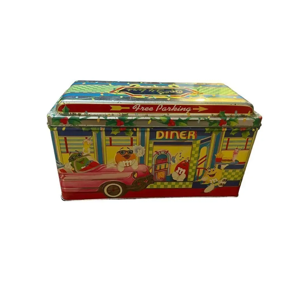 Vintage M&M’s Candy Collectible‎ ‘dinner’ Tin 1996 Christmas Village seri…